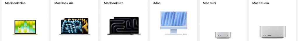 La gamme Apple Juin 2026